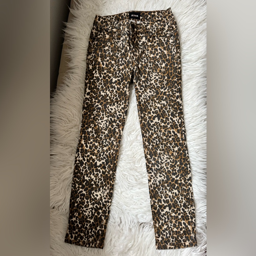 Hudson Leopard Print Leggings Girls Size 12 Kids Stretch Pockets Pants